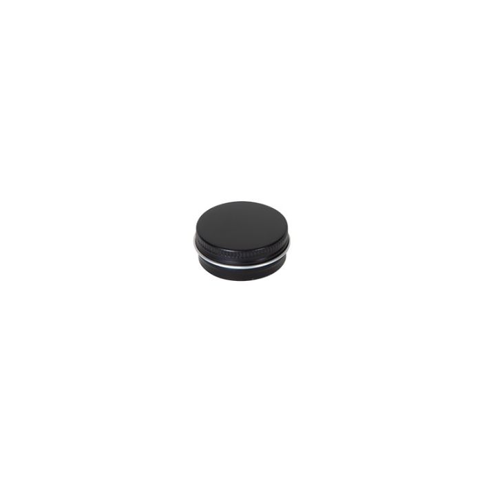 Zwart alumium blik rond - 15 ml