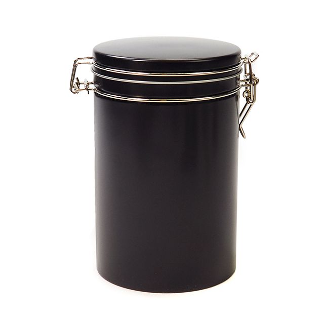 Zwart blik met klipsluiting groot